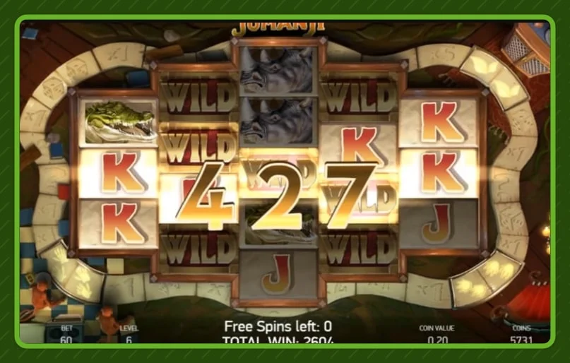 Symbols and Paytable of the Jumanji Slot in-text image